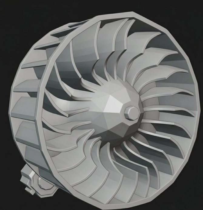 3D model of a blower fan