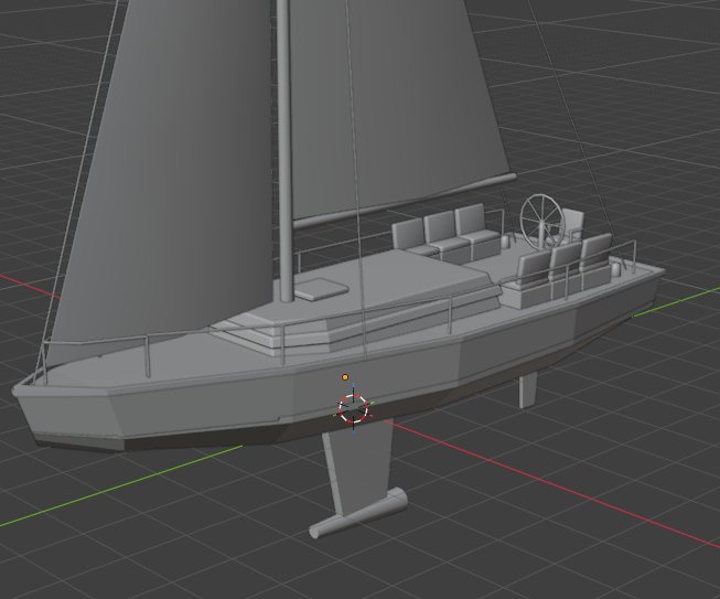 3D model of a sailboat